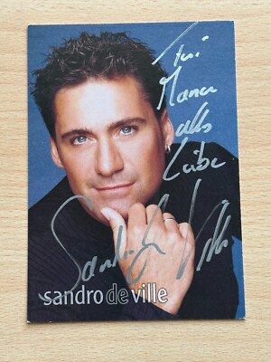Sandro de Ville Autograph Card Original Signed #S1004 
