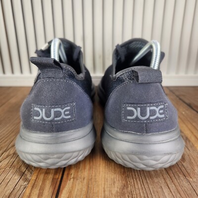 Hey Dude Relay Sox Mens 10 Dark Grey Casual Lace Up Low 
