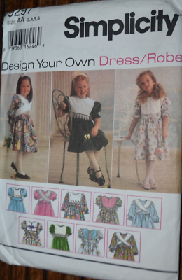 SIMPLICITY 9297 GIRLS DESIGN YOUR OWN DAY EVENING DRESS PATTERN Sz