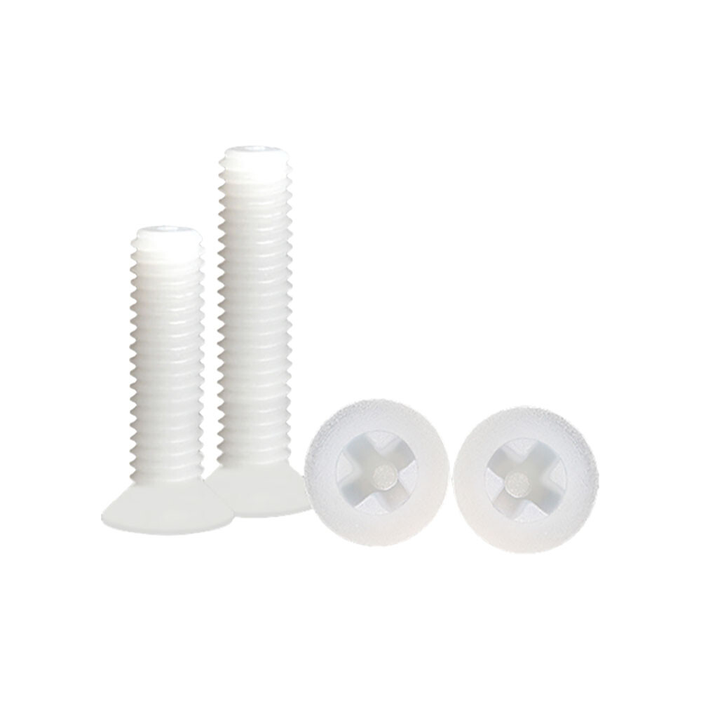 Viti In Nylon Bianco Phillips Testa Piatta – Misure M2, M2.5, M3, M4, M5, M6, M8, Lunghezze 4-40mm