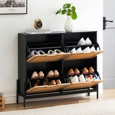 Shoe Storage Cabinet Organizer with 4 Flip Door Drawers for Entryway Shoe Rack