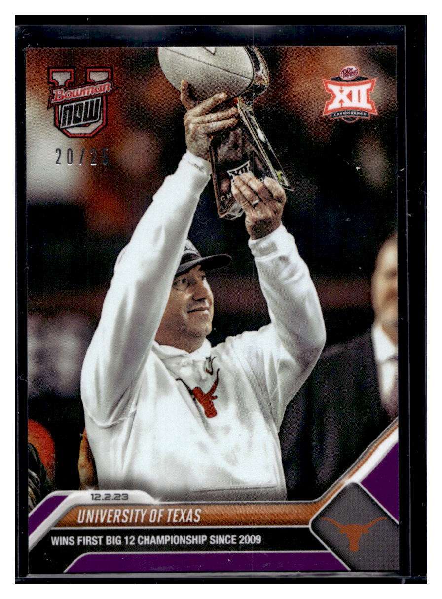 2023 Bowman U Topps Now #40 University of Texas Purple Parallel Card #d 20/25