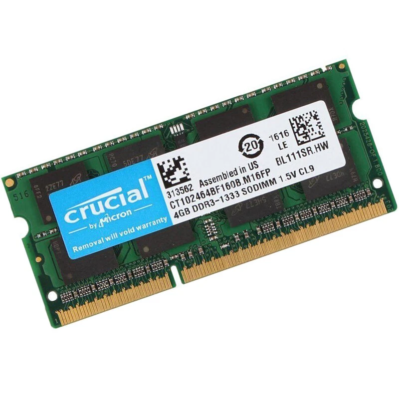 Crucial DDR3 4GB 1333 MHz SODIMM RAM PC3-10600 204Pin Laptop Memory 1.5V - Image 2 of 4