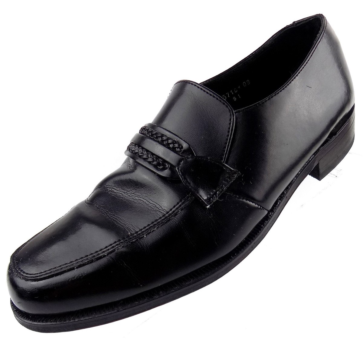 Florsheim Mens Dress Shoes Size 9.5D Black Leather Slip On 