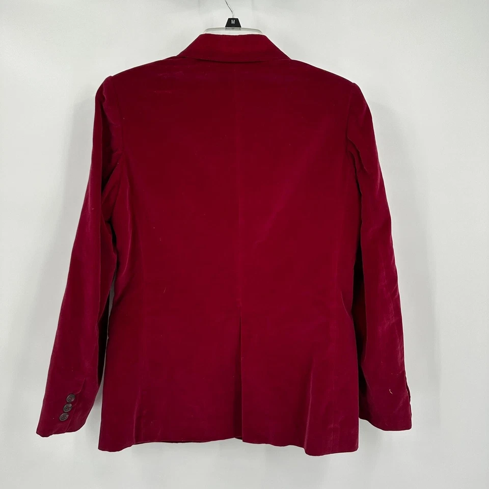 Anthonys 女式天鹅绒勃艮第外套夹克 12 码假日节日旧钱 — 第 2/4 张图片