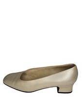 Vintage Stuart Weitzman Pumps Women Sz 8W Block Heel Copper 80s Designer Work