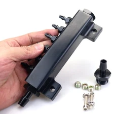 6 Port VACUUM Block Intake Manifold Fuel Gas Wastegate Turbo Boost NOS 1/8 NPT