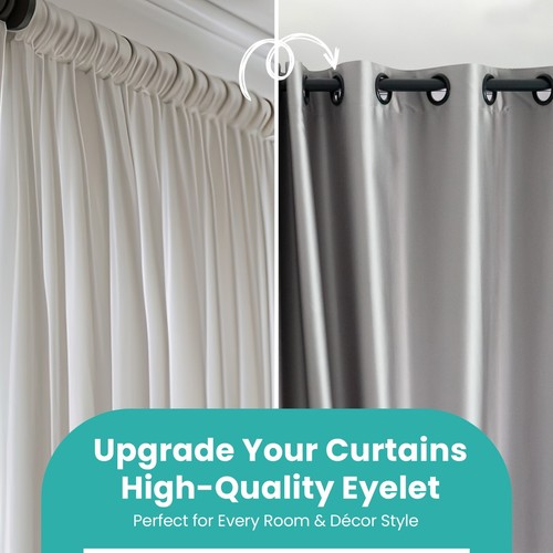 10 Curtain Eyelet Rings Clip Grommet Blinds Drapery Self Sealing 42mm Round Ring - Picture 32 of 72