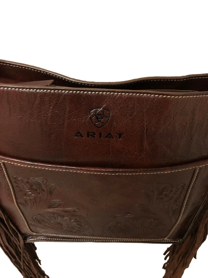 Bolsa carteiro de couro marrom escuro ARIAT transporte oculto - Imagem 3 de 4