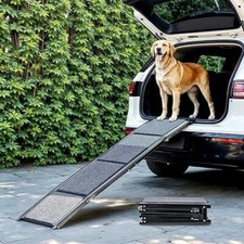 DOG RAMP FOR CAR 60" FOLDING PET RAMP FOR DOGS 200LB NON-SLIP RUG 60" X 17"