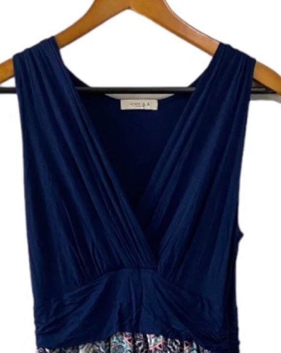 Maxi Vestido Gilli Boho Sin Mangas Escote Sobrepelliz Azul Estampado Para Mujer’s Grande Foto 3 de 4