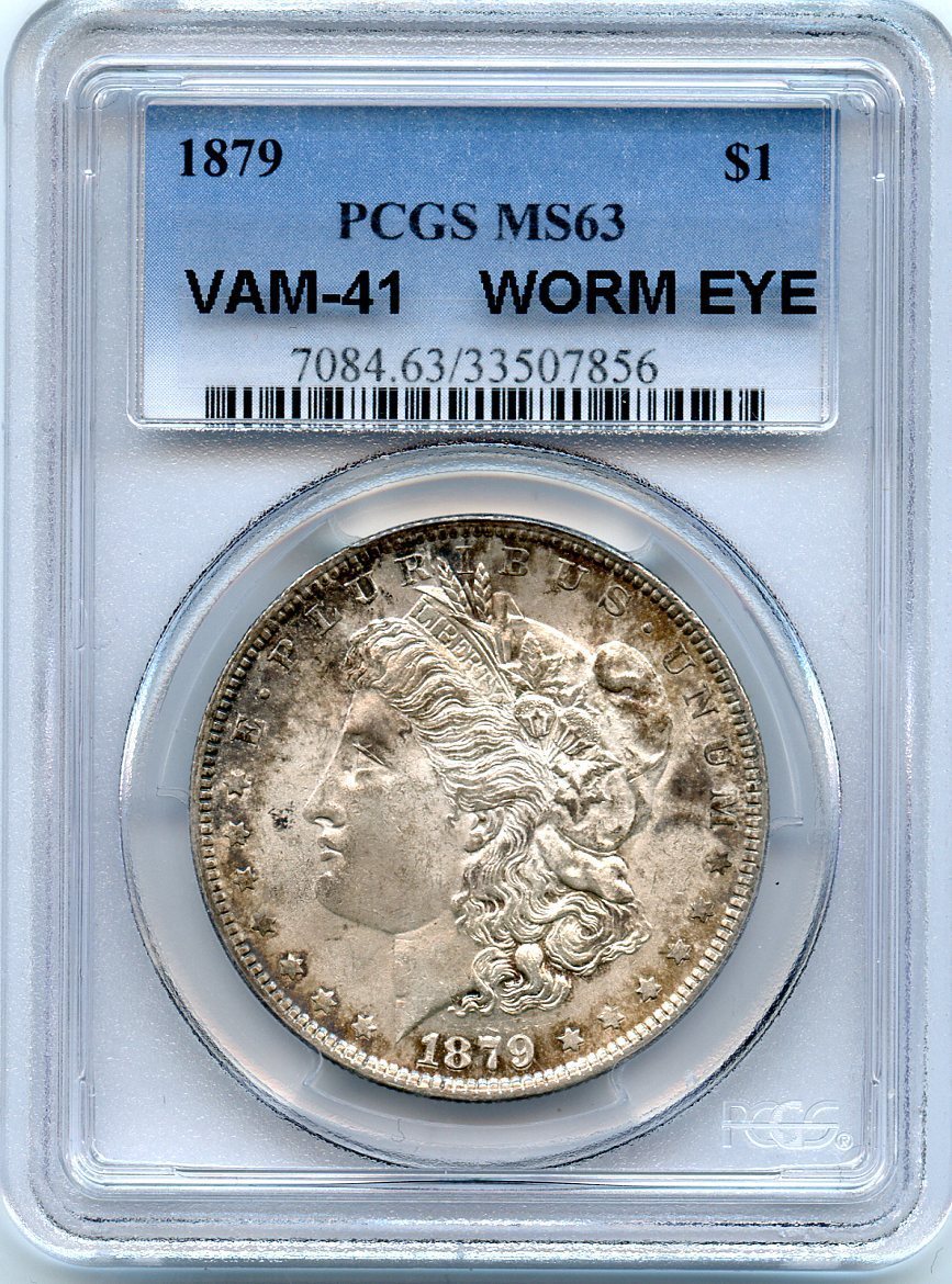 C8413- 1879 VAM-41 WORM EYE MORGAN DOLLAR PCGS MS63 | eBay