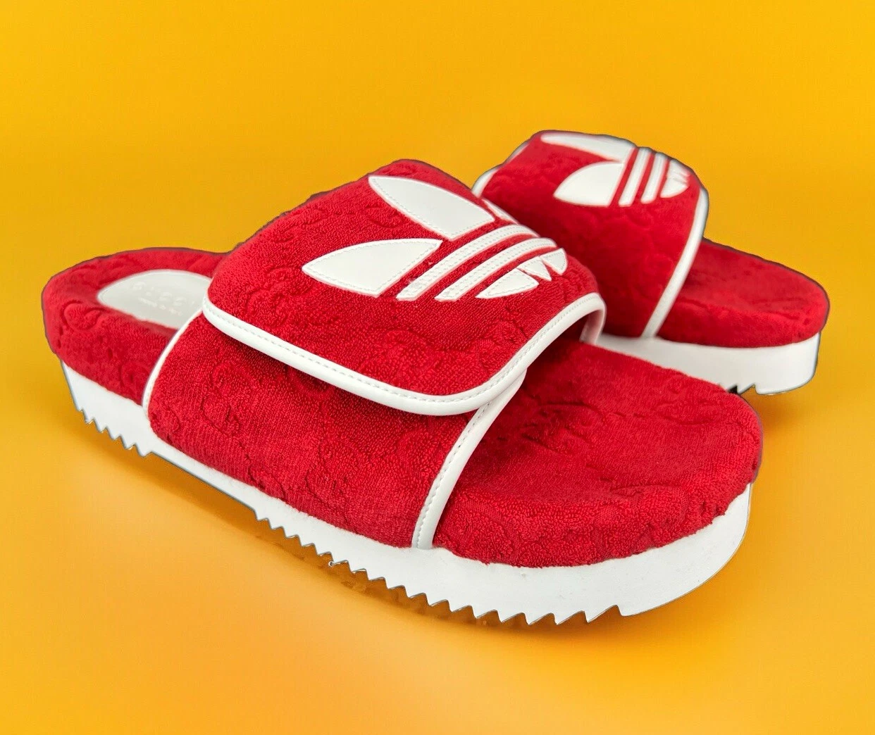 Gucci X Adidas GG Magic Sponge Demetra Vegan Logo Slides UK 11 US 11 5 EU 45