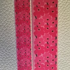 MOD style pink on pink floral palm beach Grosgrain ribbon 5/8" 7/8" 1.5" flowers