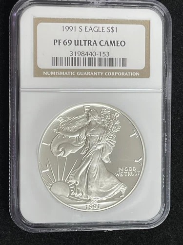 1991-S American 1 OZ SILVER Eagle PROOF NGC PF69 Ultra Cameo # 153 BEAUTY!