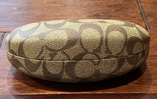 Coach Brown Monogram Hard Clamshell Fashion Sun Eye Glasses Case Cleaning Cloth