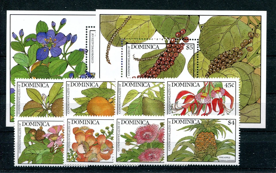 Dominica 1132/39 Block 134/35 postfrisch / Pflanzen ......................2/2517 - Bild 1 von 1