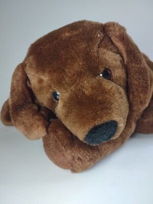 Commonwealth Plush Puppy Dog 2002 Brown Stuffed Animal 11'' Black Nose Choco Lab