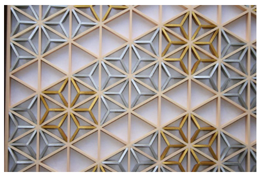 Shoji-style KUMIKO Wood panel Gold and silver Japanese