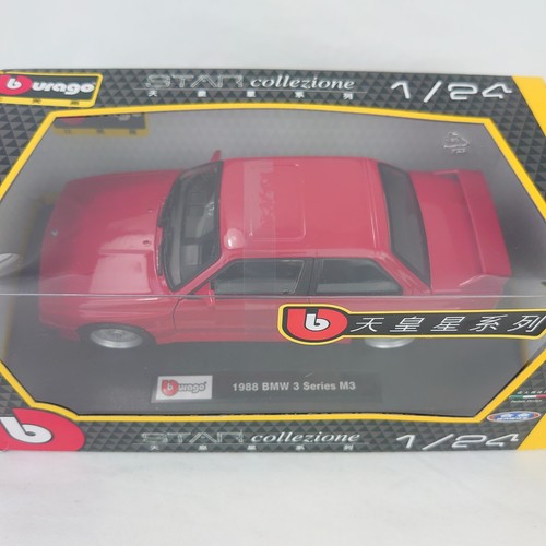Burago 1/24 Scale Diecast 18-21100 - 1988 BMW 3 Series M3 - Red New Sealed - Picture 2 of 4