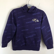 Baltimore Ravens Team Apparel Pullover Hoodie Sweatshirt Youth 14-16 Purple