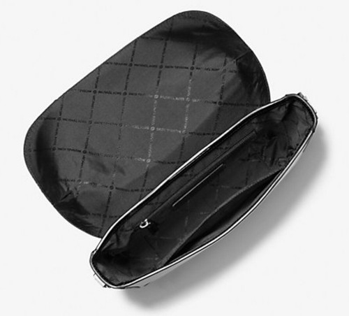 Michael Kors Signature Logo Flap Messenger Bag White Pebbled Leather - Picture 3 of 7