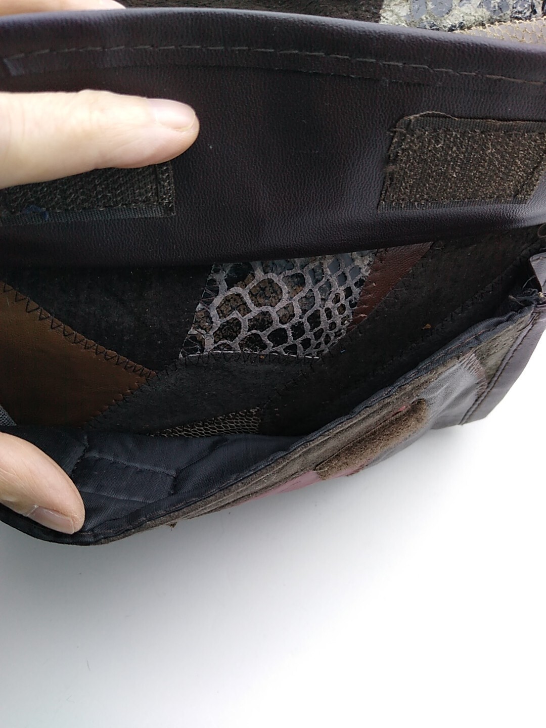 Vintage Brown Crazy Patchwork Buttery Leather Sue… - image 6