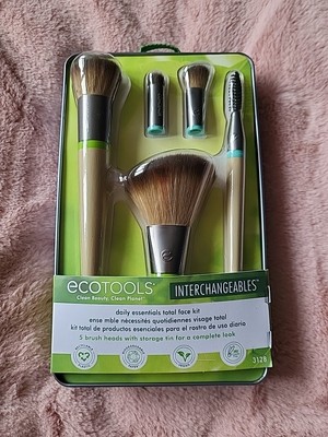 EcoTools Gesichtsset austauschbare Make-up-Bürste Set mit 5 Bürsten Aufbewahrungsdose