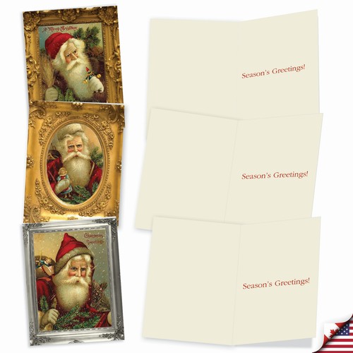 20 Christmas Cards (10 Designs, 2 Each) - Picture Perfect Santas AM1746XSG-B2x10 - Picture 3 of 6
