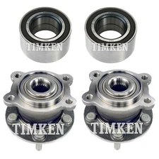 Front & Rear Wheel Bearings & Hubs Kit Timken For Lincoln MKC 2.3L L4 FWD 15-17