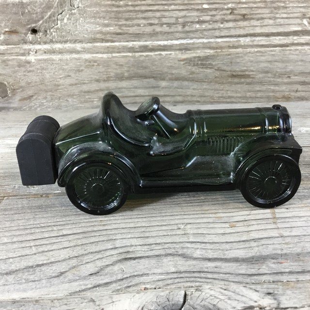 Avon Green Glass Car Vintage Perfume Bottle Decanter Green Black Top eBay