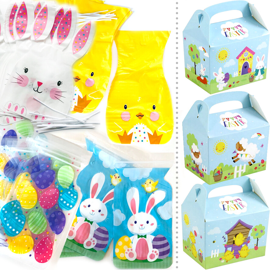 EASTER PARTY TREAT CELLO BAG CARD BOX Birthday Kid Favour Food