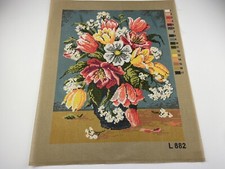 Unbranded Needlepoint Tapestry Canvas Flowers In A Vase 15in By 20in 10 Count