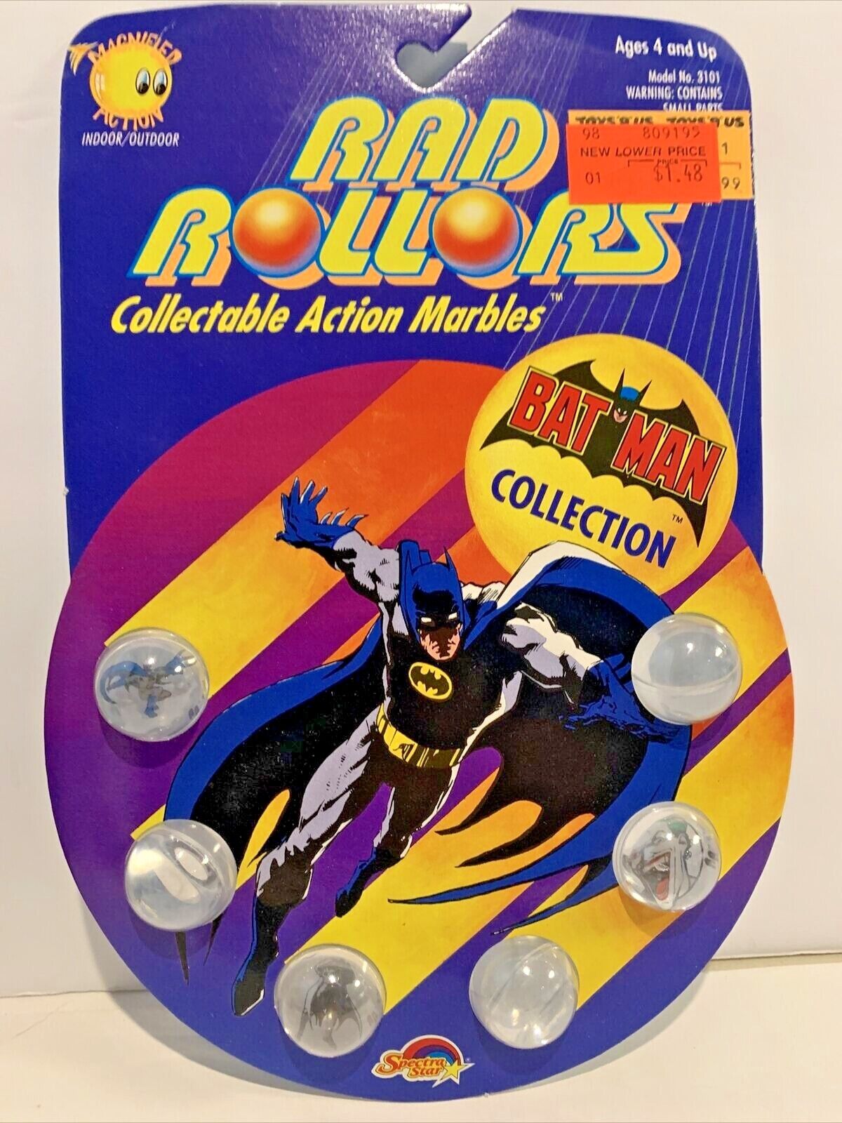 Rad Rollers Collectable Action Marbles BATMAN Collection, Spectra Star 1990, New