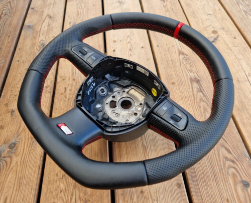 Volant CUIR NEUF achats pour Audi A6 C6 A4 B7 Q7 S-line OEM FLAT BOTTOM