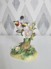 Crown Staffordshire By JT Jones Bird Figurine Porcelain Bird On A Branch