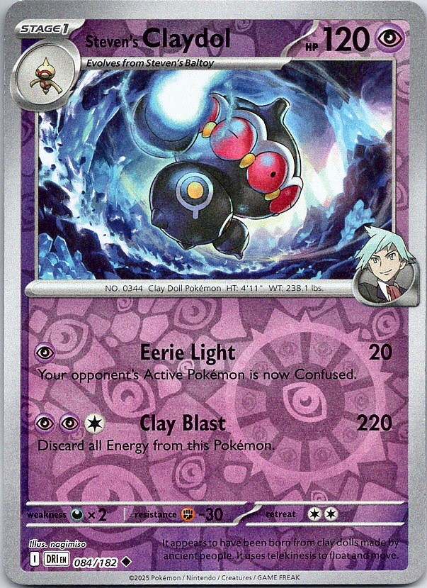 Steven's Claydol - Destined Rivals (NM) Reverse Holo 84/182 Psychic Stage 1