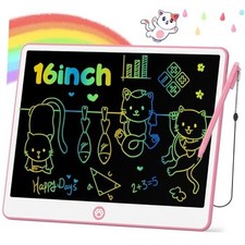 LCD Writing Tablet for Kids 16 Inch, Toys for Girls Boys 13"W x 10"H Pink