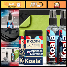 Eyeglass Lens Cleaner Spray Kit - Japanese Microfiber Cloths, 4 Piece Set