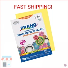 Prang (Formerly SunWorks) Construction Paper, Yellow, 9" x 12", 50 Sheets