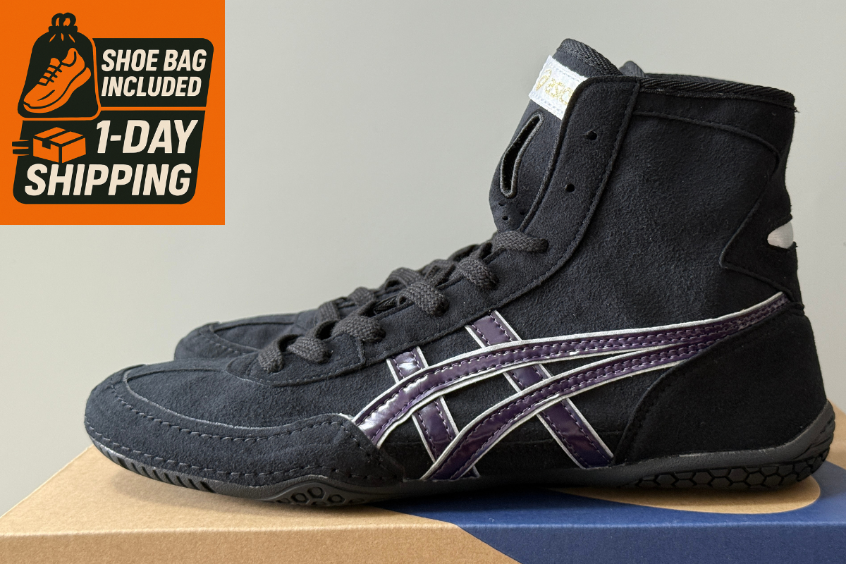 Shoe bag] Asics Wrestling Shoes EX-EO 1083A001 Black x Purple x
