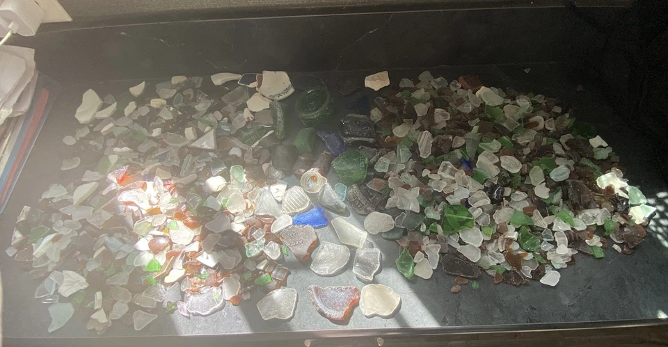 Colección de vidrio y cerámica de mar de Maine 10 libras genuino océano caído cerca de Acadia Foto 3 de 3