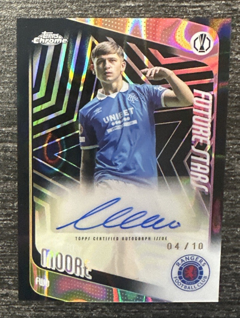 MIKEY MOORE - 2025-26 Topps Chrome UCC BLACK LAVA REFRACTOR AUTO 4/10 SSP view 1