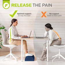 Chiropractor Orthopedic 2In1 under Desk Footrest for Lumbar Back, Knee Pain Blue