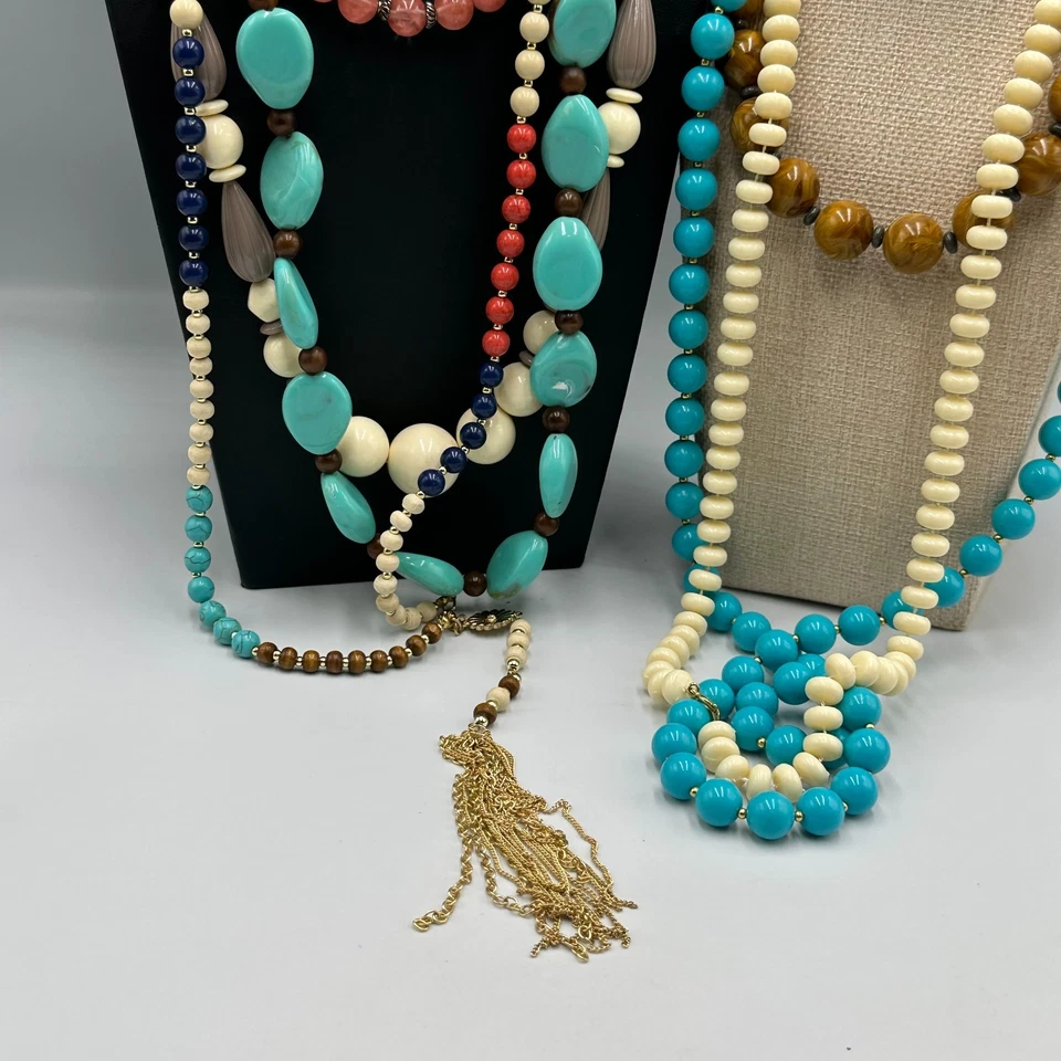 Lote de collar de cuentas mixtas conjunto de capas de joyería de hilo largo multicolor Foto 4 de 4