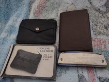 Lot 3 Huang Star Performer Harmonica C Key, Two New Wallets Cowhide,Leather Coin