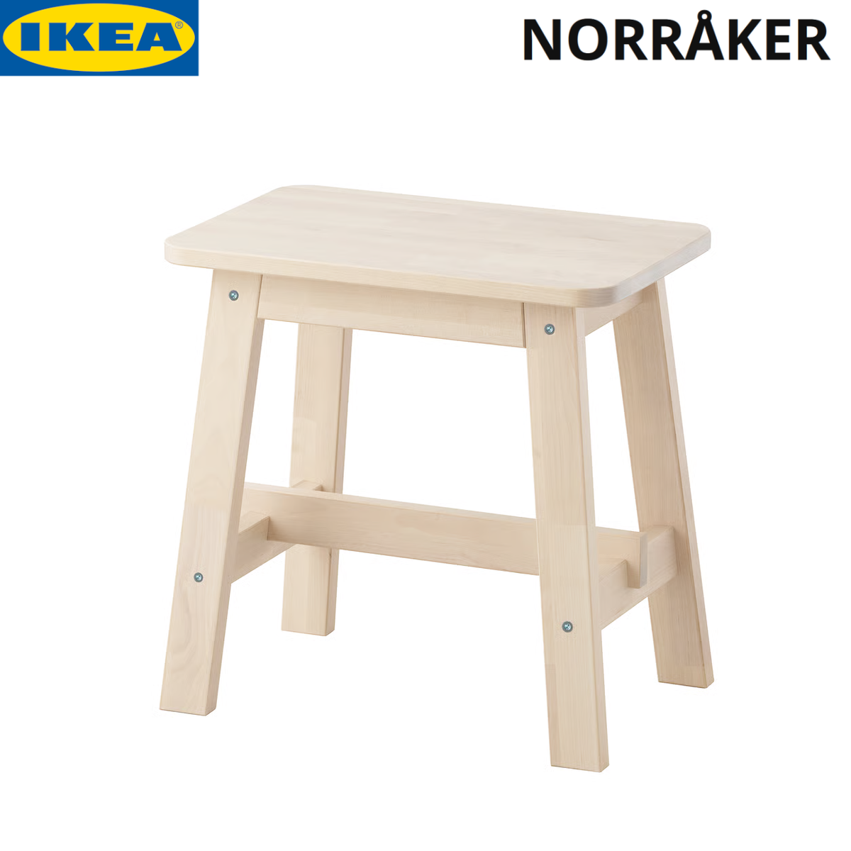 IKEA NORRAKER STOOL SOLID BIRCH 18