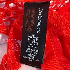 Ann Summers Red Lace Corset Style Thong Teddy Lingerie XL