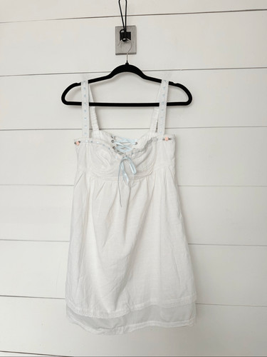 Strangers & Lovers Women’s Medium White Corset Back Sweetheart Neckline Dress