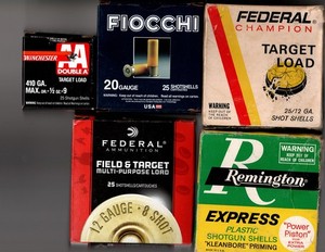 LOT OF 5 SHOT SHELL BOXES EMPTY FEDERAL WINCHESTER REMINGTON FIOCCHI